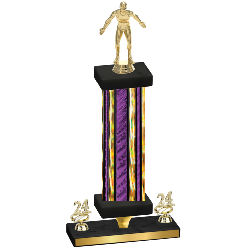 Premium Single Purple Glacier Year Wrestling Trophy