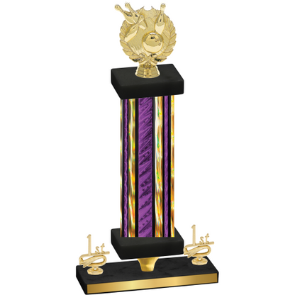 Premium Single Purple Glacier First Place Bowling Trophy