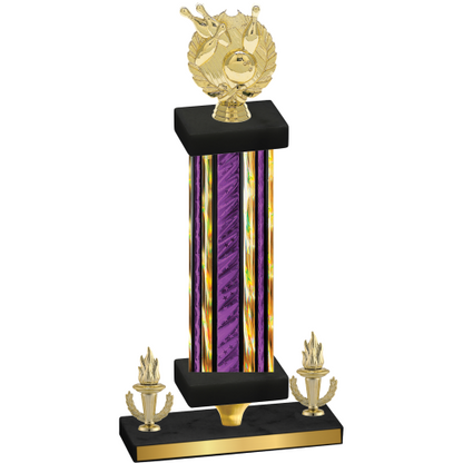 Premium Single Purple Glacier Victory Bowling Trophy