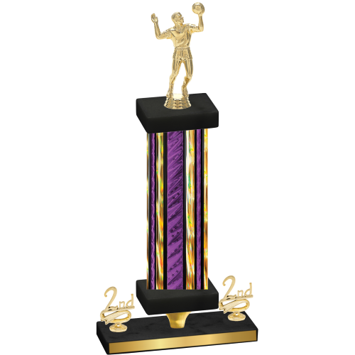 Premium Single Purple Glacier Second Place Volleyball Trophy