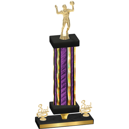 Premium Single Purple Glacier Third Place Volleyball Trophy