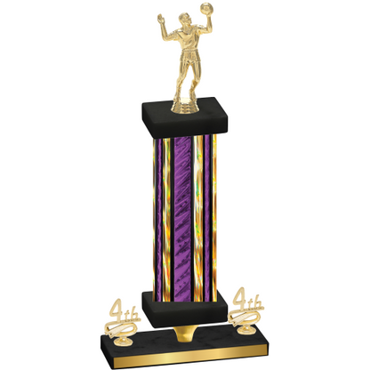 Premium Single Purple Glacier Fourth Place Volleyball Trophy