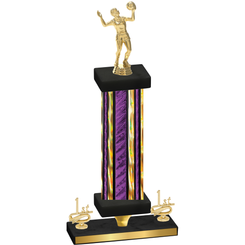 Premium Single Purple Glacier First Place Volleyball Trophy