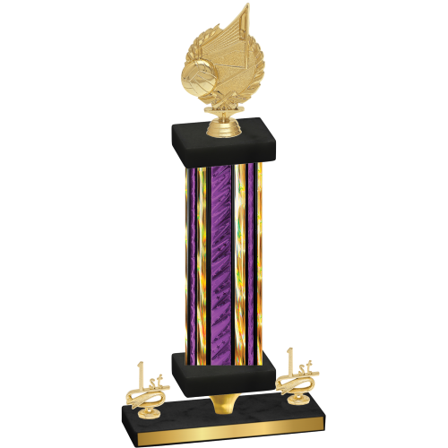 Premium Single Purple Glacier First Place Volleyball Trophy