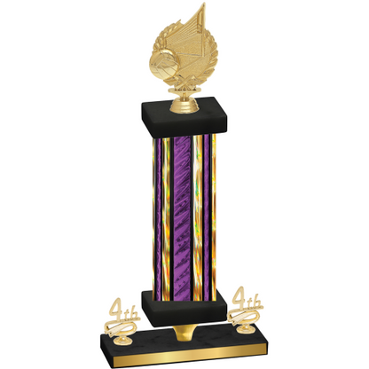 Premium Single Purple Glacier Fourth Place Volleyball Trophy