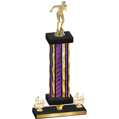 Premium Single Purple Glacier Fourth Place Swimming Trophy