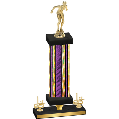 Premium Single Purple Glacier First Place Tennis Trophy