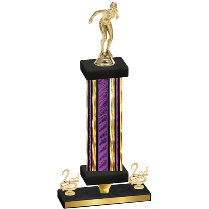 Premium Single Purple Glacier Second Place Tennis Trophy