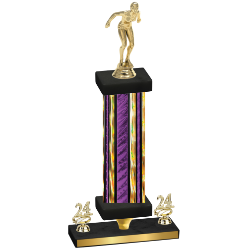 Premium Single Purple Glacier Year Tennis Trophy