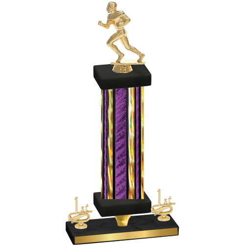 Premium Single Purple Glacier First Place Football Trophy