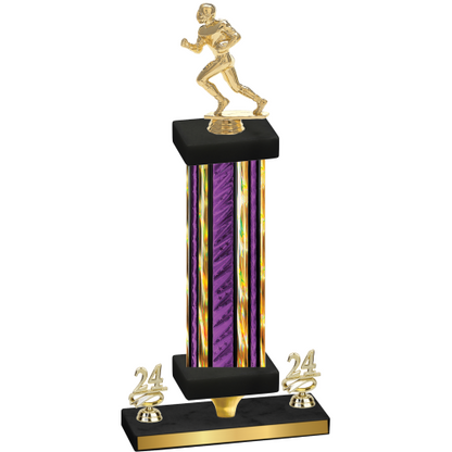 Premium Single Purple Glacier Year Football Trophy