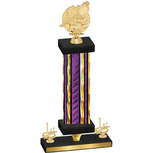 Premium Single Purple Glacier First Place Swimming Trophy