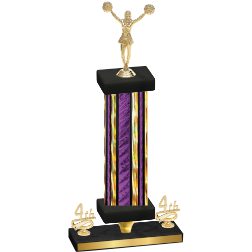 Premium Single Purple Glacier Fourth Place Cheerleading Trophy