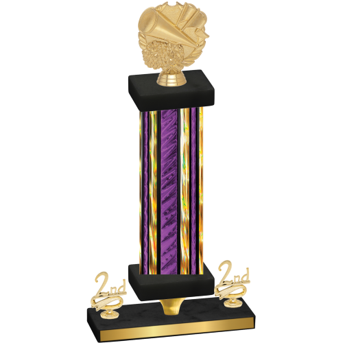 Premium Single Purple Glacier Second Place Cheerleading Trophy