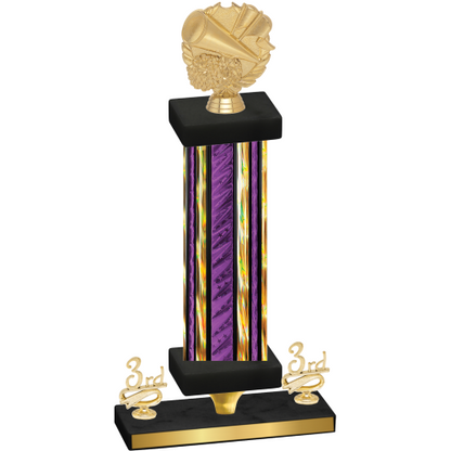 Premium Single Purple Glacier Third Place Cheerleading Trophy