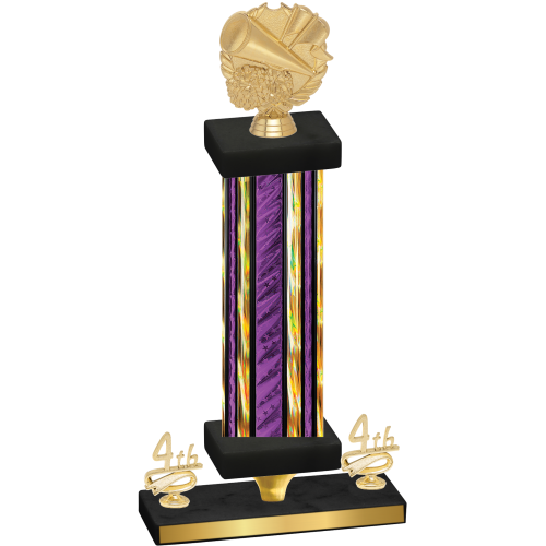 Premium Single Purple Glacier Fourth Place Cheerleading Trophy