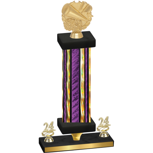 Premium Single Purple Glacier Year Cheerleading Trophy