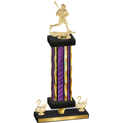 Premium Single Purple Glacier Second Place Lacrosse Trophy