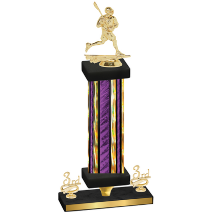 Premium Single Purple Glacier Third Place Lacrosse Trophy