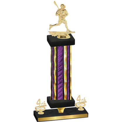 Premium Single Purple Glacier Fourth Place Lacrosse Trophy