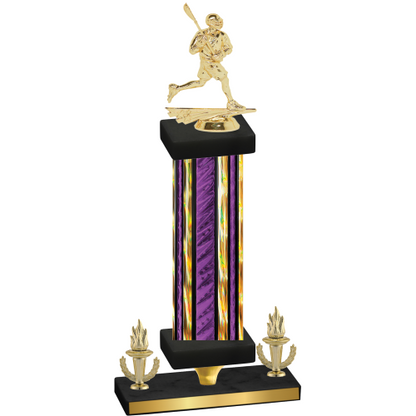 Premium Single Purple Glacier Victory Lacrosse Trophy