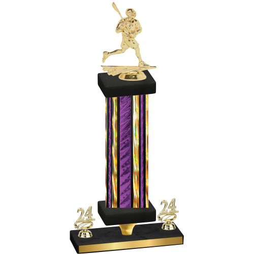 Premium Single Purple Glacier Year Lacrosse Trophy