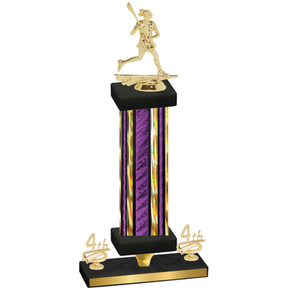 Premium Single Purple Glacier Fourth Place Lacrosse Trophy