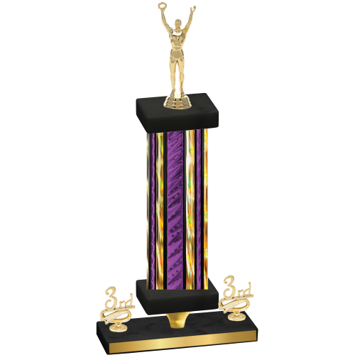 Premium Single Purple Glacier Third Place Victory Trophy