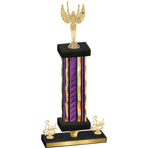 Premium Single Purple Glacier Third Place Victory Trophy