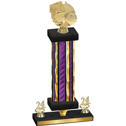 Premium Single Purple Glacier Year Basketball Trophy