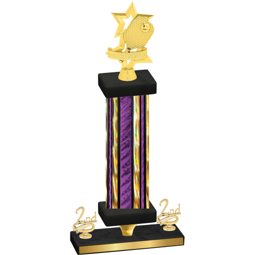 Premium Single Purple Glacier Second Place Pickleball Trophy