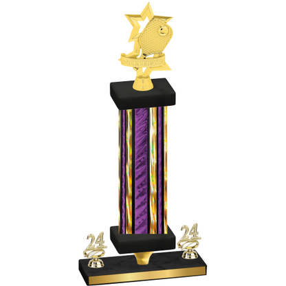 Premium Single Purple Glacier Year Pickleball Trophy