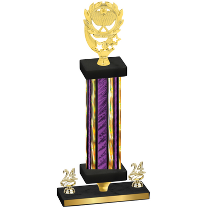 Premium Single Purple Glacier Year Pickleball Trophy