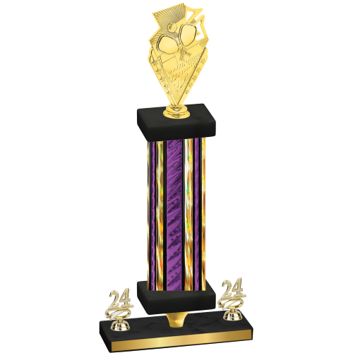 Premium Single Purple Glacier Year Pickleball Trophy