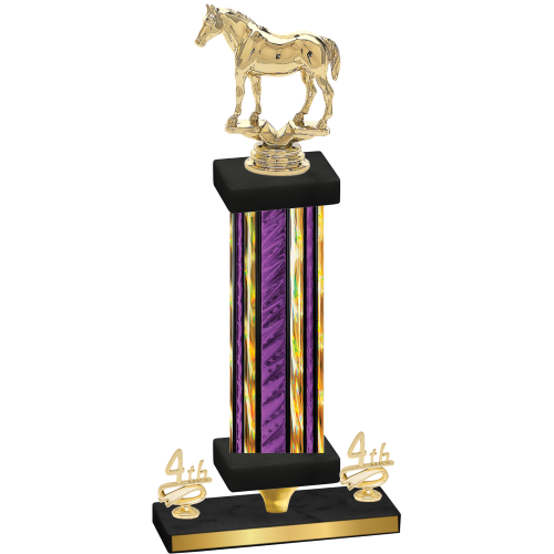 Premium Single Purple Glacier Fourth Place Horses Trophy