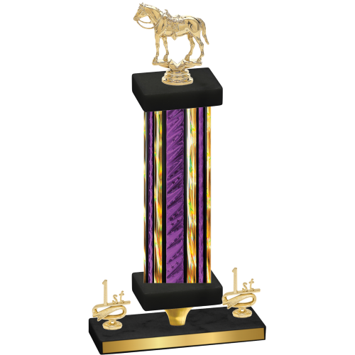 Premium Single Purple Glacier First Place Horses Trophy