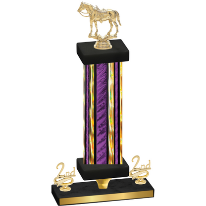 Premium Single Purple Glacier Second Place Horses Trophy