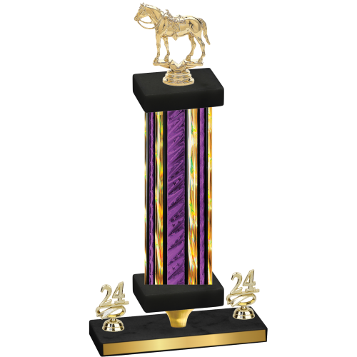 Premium Single Purple Glacier Year Horses Trophy