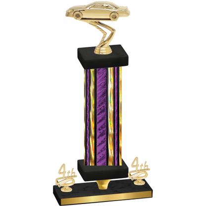 Premium Single Purple Glacier Fourth Place Cars Trophy