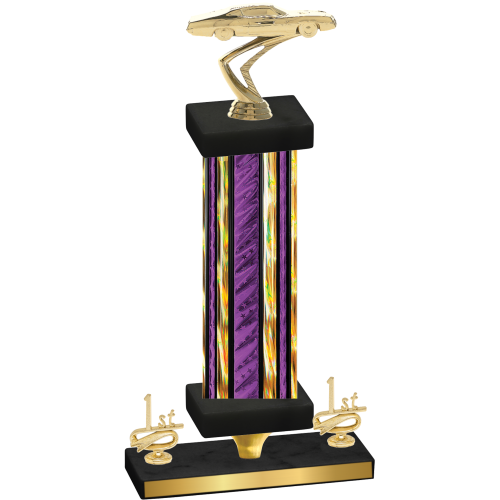 Premium Single Purple Glacier First Place Cars Trophy