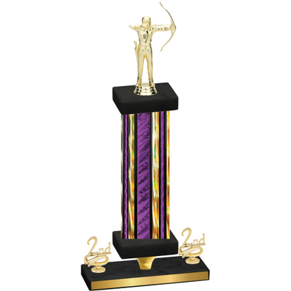 Premium Single Purple Glacier Second Place Archery Trophy