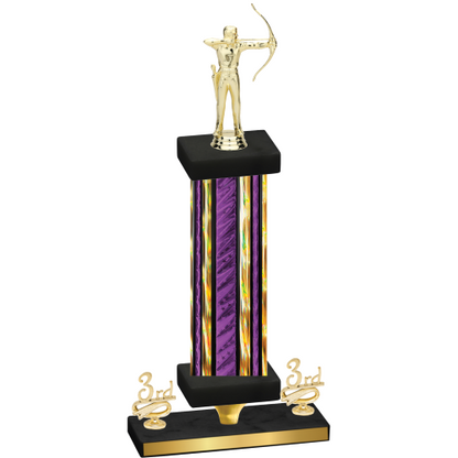 Premium Single Purple Glacier Third Place Archery Trophy