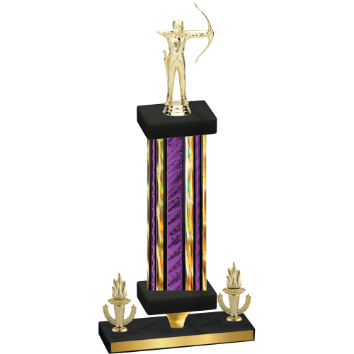 Premium Single Purple Glacier Victory Archery Trophy