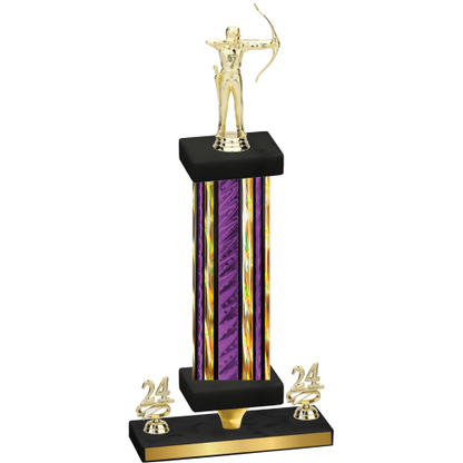 Premium Single Purple Glacier Year Archery Trophy