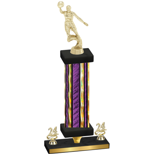 Premium Single Purple Glacier Year Basketball Trophy