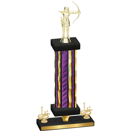 Premium Single Purple Glacier First Place Archery Trophy