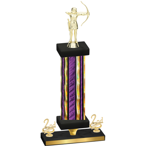 Premium Single Purple Glacier Second Place Archery Trophy