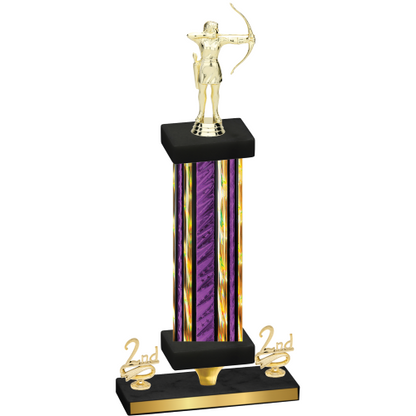 Premium Single Purple Glacier Second Place Archery Trophy