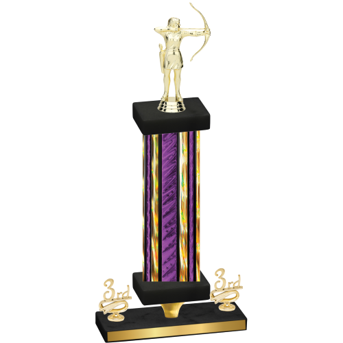 Premium Single Purple Glacier Third Place Archery Trophy