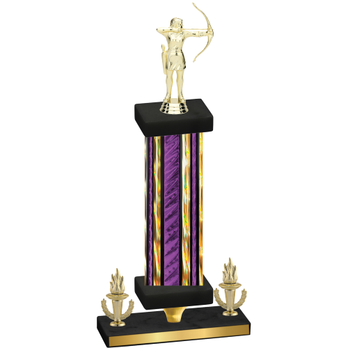 Premium Single Purple Glacier Victory Archery Trophy